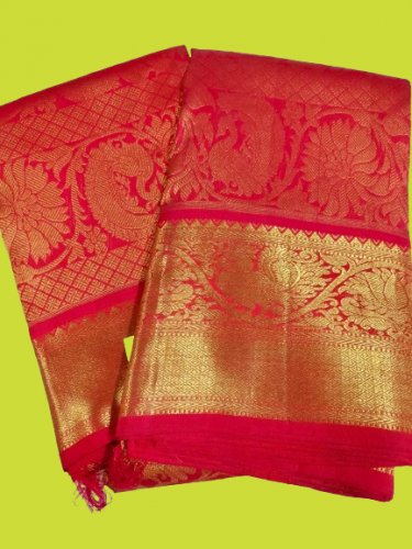 ARNI SILK HALF FINE ZARI SAREE WITH BLOUSE